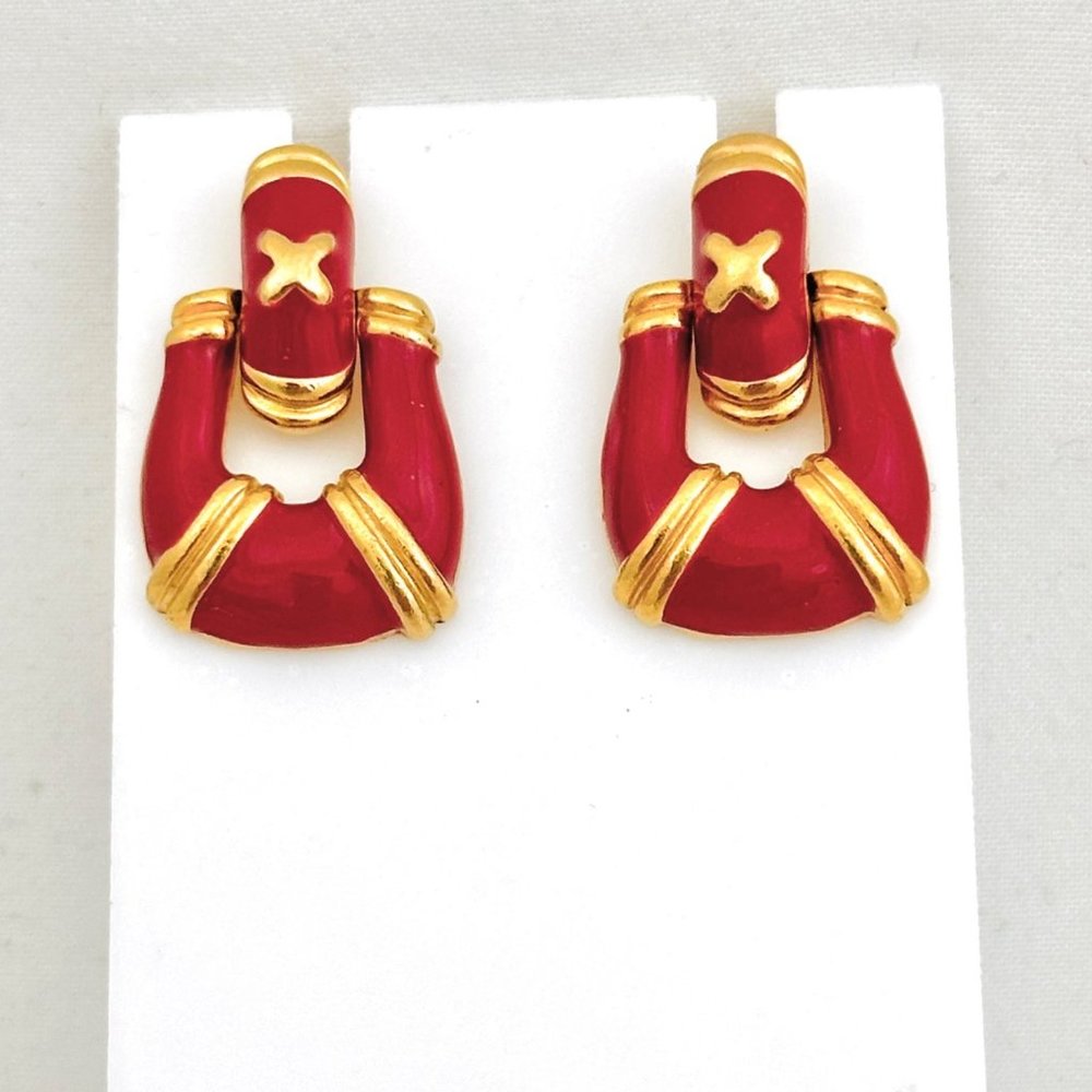 Vintage Avon Classic Door Knocker Earrings - Signed